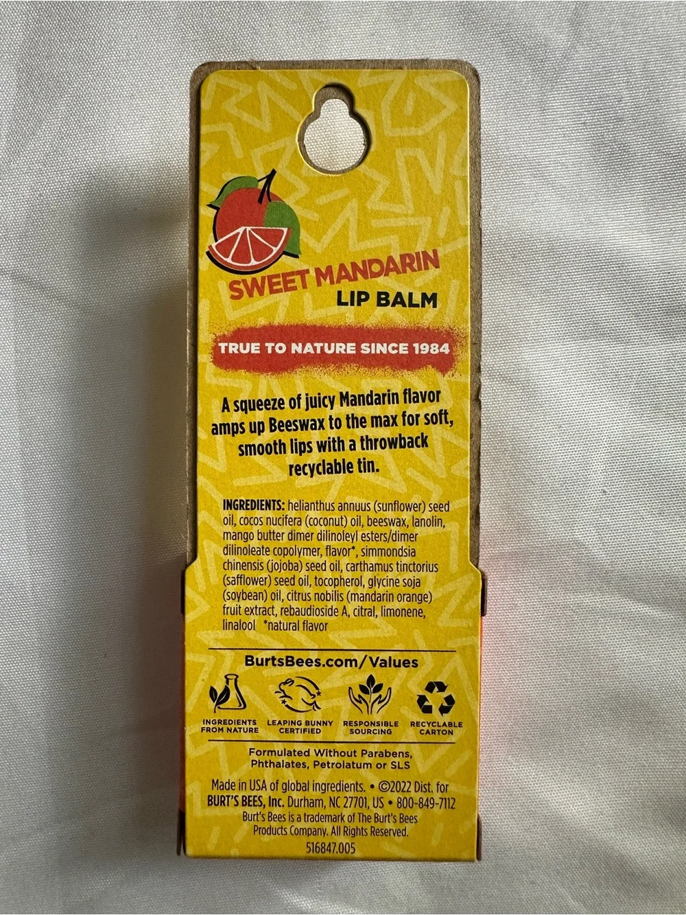 Burt's Bees Sweet Mandarin Moisturizing Lip Balm Tin 0.3 oz 3 Count
